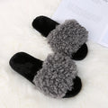 Thick sole lamb wool slippers women's 2024 fall and winter new arrivalfashioncasualflats fur slippers women's outwear