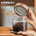 Airtight heat-resistant glass storage jar for kitchen, grains, coffee beans, collectibles, and more