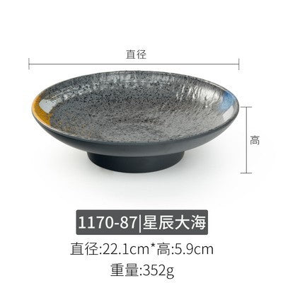 Melamine plate japanese plastic barbecue plate imitation porcelain round flat plate barbecue plate restaurant hot pot tableware dish plate commercial