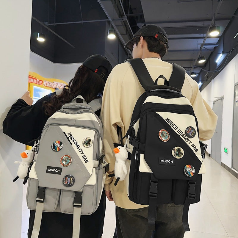 New large-capacity travel computer backpack, junior high school student schoolbag, light weight, strong and durable, waterproof backpack.