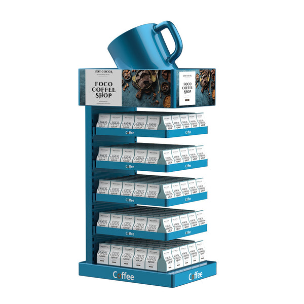 Customizable beverage display stand, coffee juice and soda can display stand, supermarket water bottle display stand