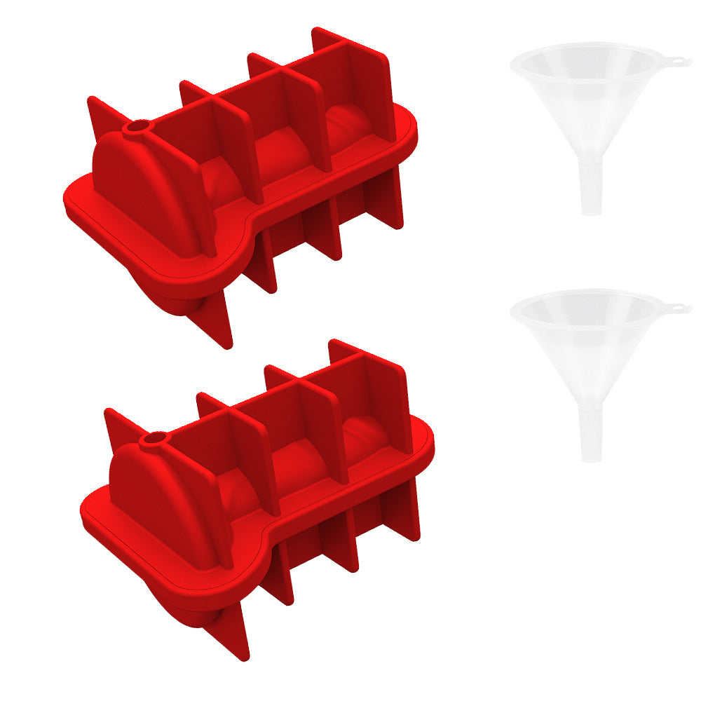 Cross-border explosion spoof creative silicone ice grid with funnel with cover easy demoulding KTV party, ice mold wholesale