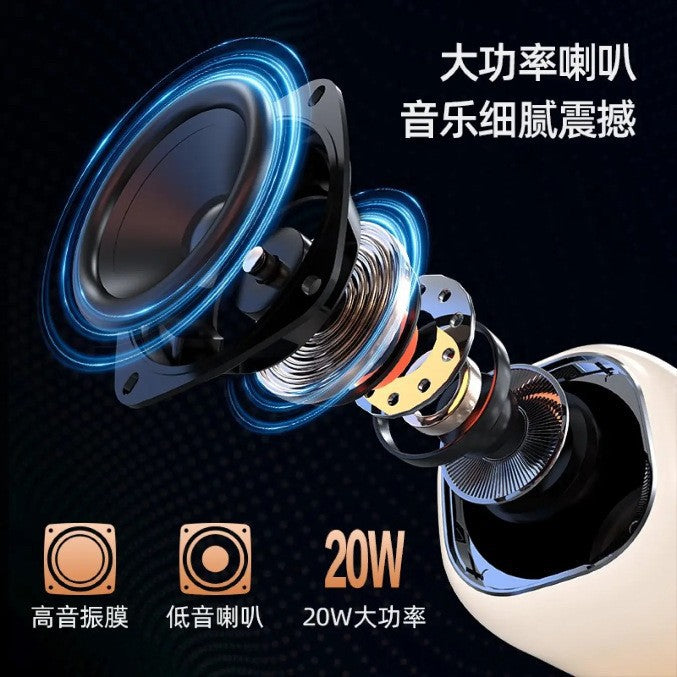 Longweishi dy20k wireless karaoke bluetooth speaker - compact audio system with night light & table lamp - perfect for music, ambiance, and outdoor use