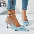 plus size high heels toe-cap sandals 2026 spring and summer new arrivalfashion style glossy shallow mouth back strap women's shoes