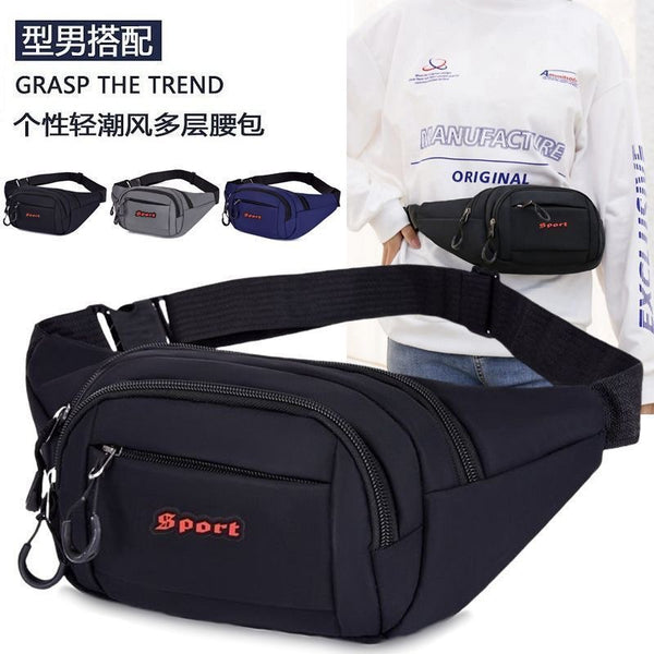 New waterproof Oxford cloth fanny pack, change bag, cashier bag, business messenger bag, sports cycling close-fitting shoulder bag.
