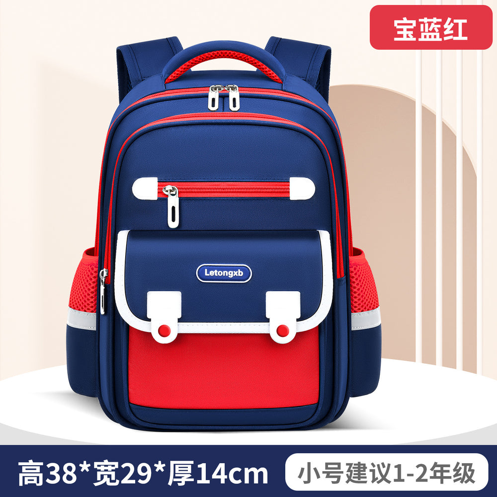 New elementary school backpack for boys and girls, grades 1-6, waterproof, lightweight, spine-protecting kids' backpack