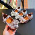 Girls'  spring bowknot soft-soled princess leather shoes - velcro closure, korean style for little princesses (sizes for mid-to-large children)