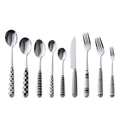 Retro hepburn style stainless steel tableware three-piece knife, fork and spoon set ceramic handle fork and spoon gift box gift wholesale