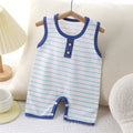 Summer newborn romper: lightweight, sleeveless, pure cotton bodysuit for baby boys and girls - striped tank top style