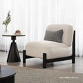 Cream mid-century style living room single sofa designer style living room beauty salon reception fabric cashmere casual chair