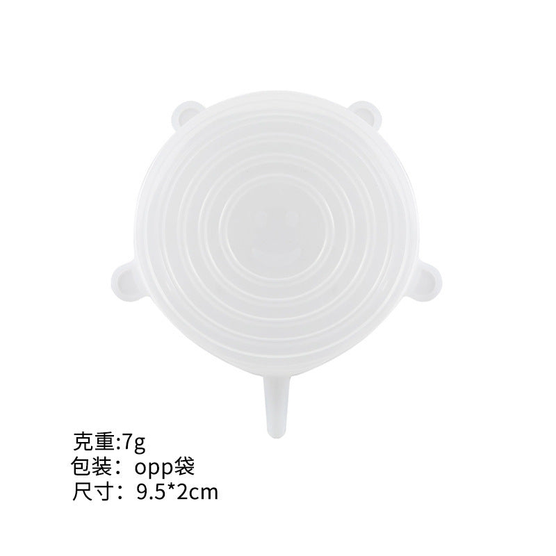 Silicone food storage lid set - 6 piece stretchable airtight bowl covers - food grade silicone reusable square lids