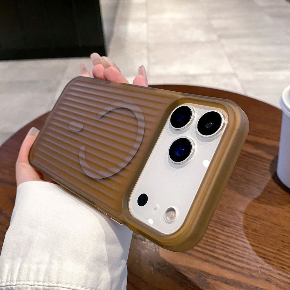 New premium corrugated texture 2-in-1 case for apple 17 pro max, iphone 16 matte magnetic case