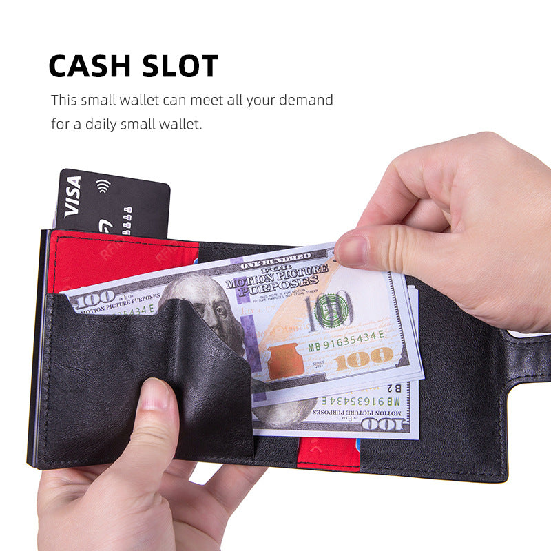 Factory direct sales card bag, aluminum alloy card box, card clip, two-in-one automatic pop-up RFID anti-theft brush, credit card bag.