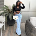 European and american style women's jeans -  foreign trade women's spring new fashion sexy high-waisted stretch casual pants