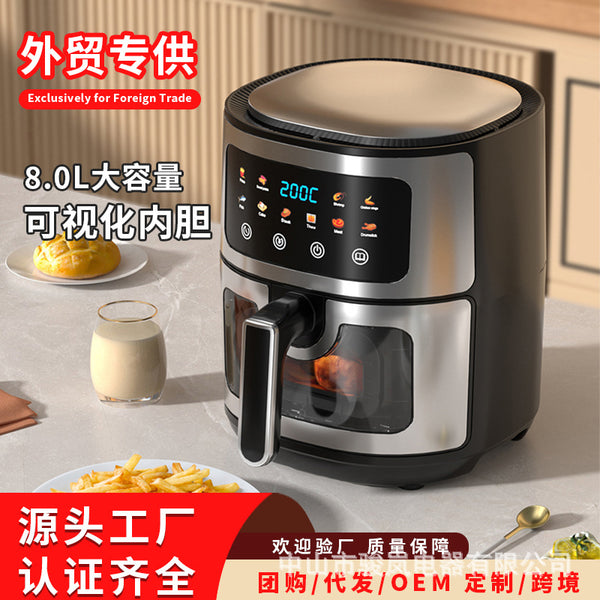Cross-border air fryer household new intelligent large-capacity visual no-turn-over oil-free multi-function Air fryer