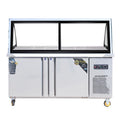 Dual temperature cooked food cabinet, delicatessen, braised meat shop, commercial refrigerated and frozen desktop duck neck display cabinet with glass window