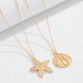Fashion cross-border beach vacation starfish fan shell pendant waist chain sexy bikini metal chain body chain