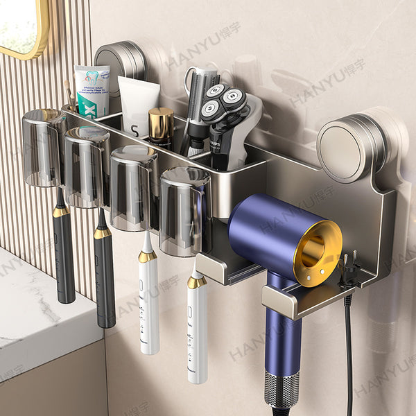 Suction cup, toothbrush holder, no punching, bathroom rack, hair dryer holder, electric toothbrush, mouthwash cup, storage rack.
