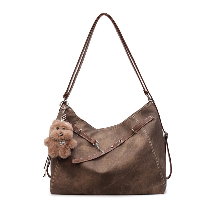 2025 new autumn/winter large capacity shoulder bag, crossbody, casual tote bag - niche design, high quality, versatile backpack