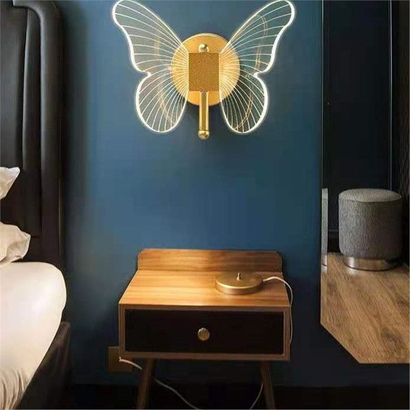 Nordic wall lamp light luxury modern bedroom bedside wall lamp minimalist creative living room background wall decorative lighting fixture art