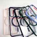 wholesale of samsung s25 ultra transparent magnetic phone case, s24 wireless charging color shield protective cover, a15