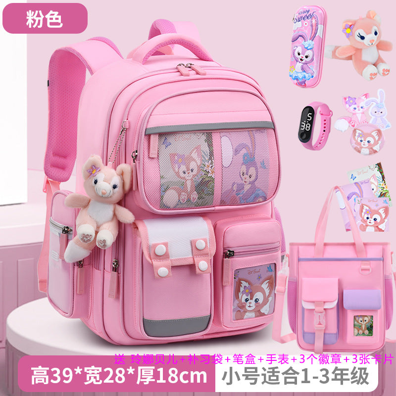 2026 new school backpack for girls, grades 1-6: lightweight, ergonomic, and spine-protecting backpack for elementary school students