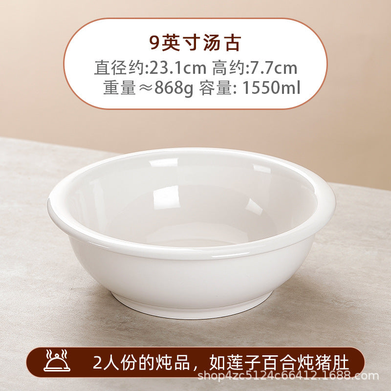 Ceramic large bowl for homepure white large soup bowl hotel supplies pot pickled fish large bowl and basin restaurant tableware