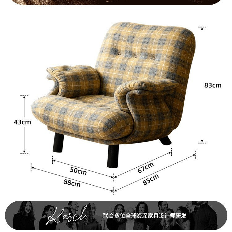 Retro lazy style straight row creative sofa chair designer can sleep single sofa medieval small apartment living room high feet