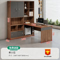 Financial office desk set - executive office desk with high cabinet, two-seat facing configuration for accountants and managers