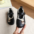 Vancahao girls' fairy academy style loafers -  spring/autumn soft sole lace trim breathable leather shoes