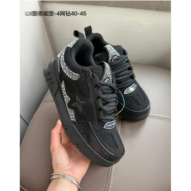 European market men's and women's bread shoes, height-increasing chunky sole dad shoes, fashionable and versatile sneakers, couple's skate shoes