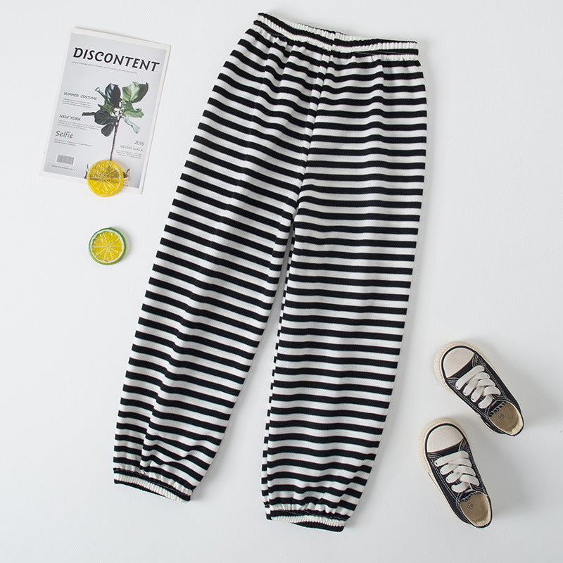 Kids cool shake new arrivalsummerstripesplaidcasual pants spring & fall mother and child drapedstripesanti-mosquito pants