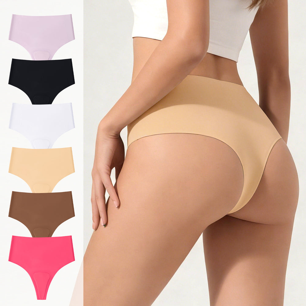 fashionhigh waist seamless anti-embarrassment underwear women's sports yoga ice silk quick-drying anti-embarrassment line women's underwear