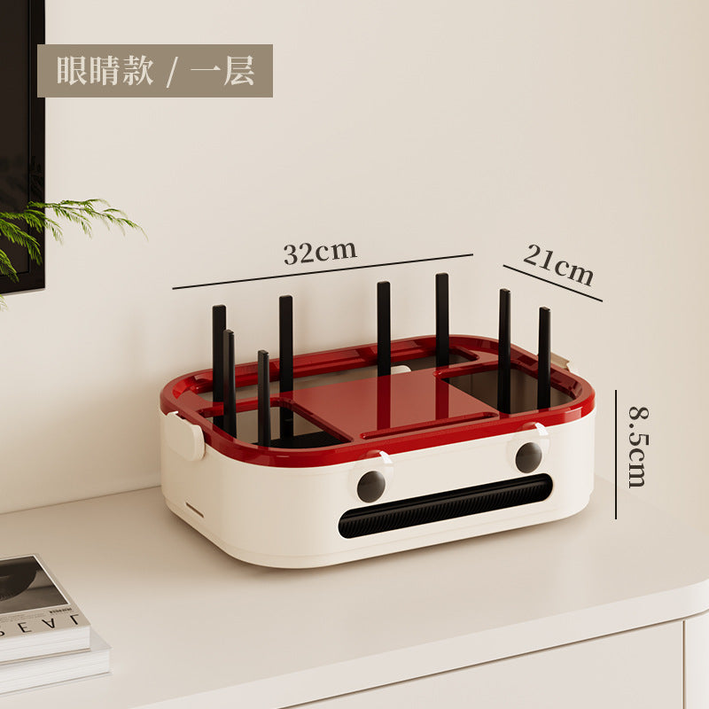 Router storage box - home wifi, tv set-top box organizer, new socket & broadband cable management solution