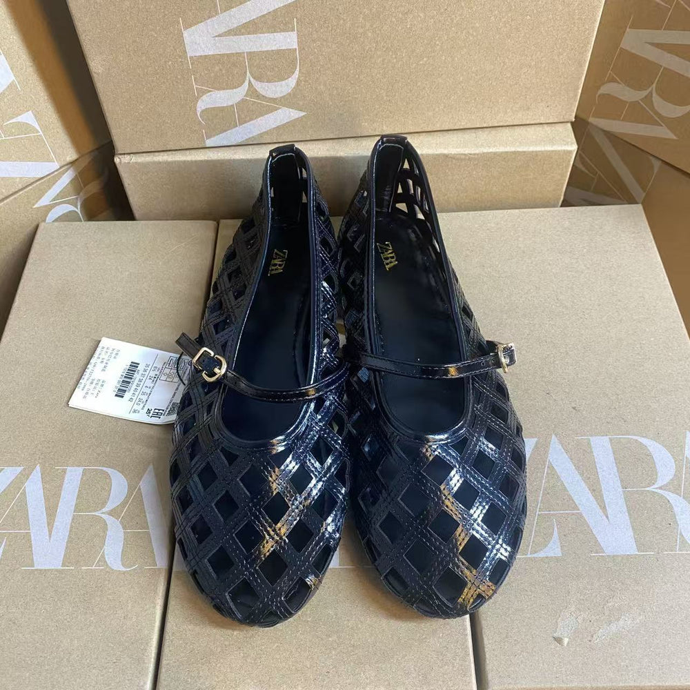 Za2025new arrivalfrenchcut out ballet shoesflats one-word buckleflatsmary jane shoesniche style designflats