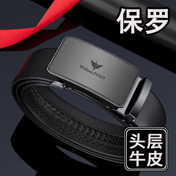 Emperor Paul Belt Men's Leather Belt Genuine First Layer Cowhide Automatic Buckle Belt Men's Business Belt Men's