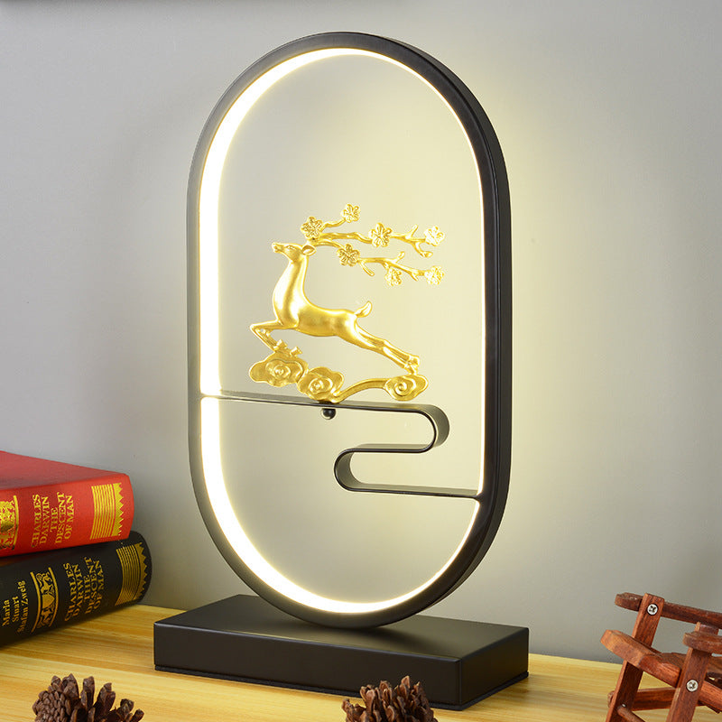 New chinoiserie table lamp bedroom bedside lamp zen ornaments wedding girl lotus creative gift home remote control lotus