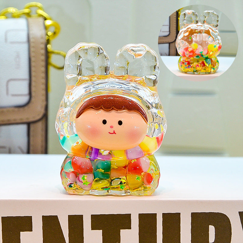 oversized three-dimensional quicksand KIKI shopping mall blind box figure desktop ornament car pendant DIY jewelry accessories