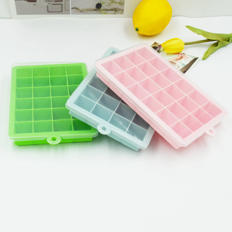 Ready-to-ship 15-cavity & 24-cavity silicone ice cube trays with lids - diy silicone ice mold for creative ice making in the freezer