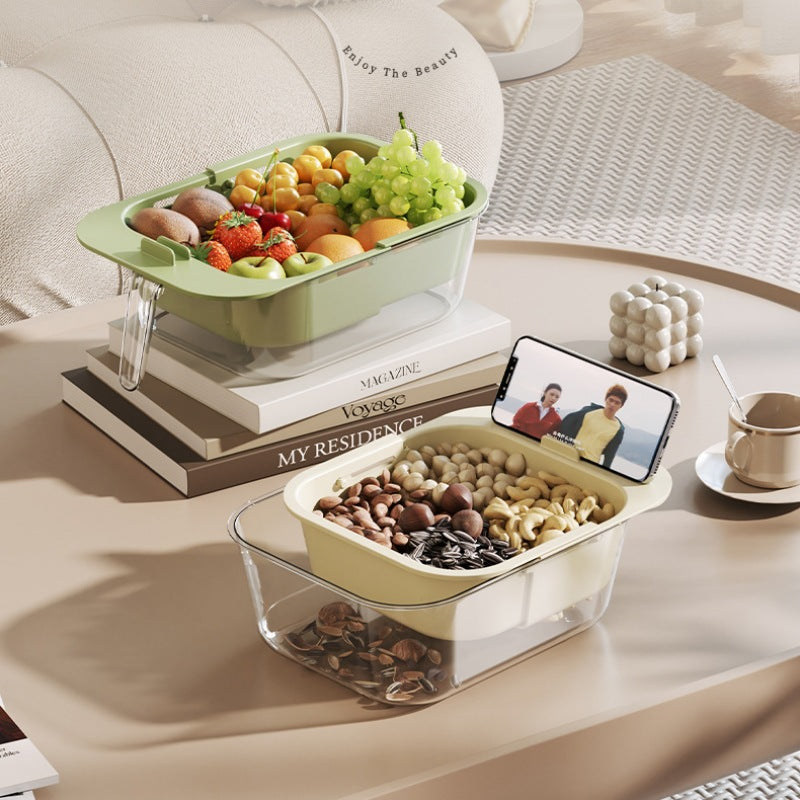 Lazy melon seeds snack dried fruit box double layer thickened living room drain basket household fruit plate drain plate storage box
