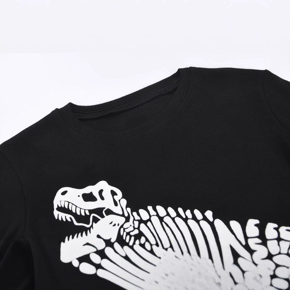 Glow-in-the-dark foreign trade cross-border children's clothing and home wear supply   classic dinosaur short-sleeved shorts suit