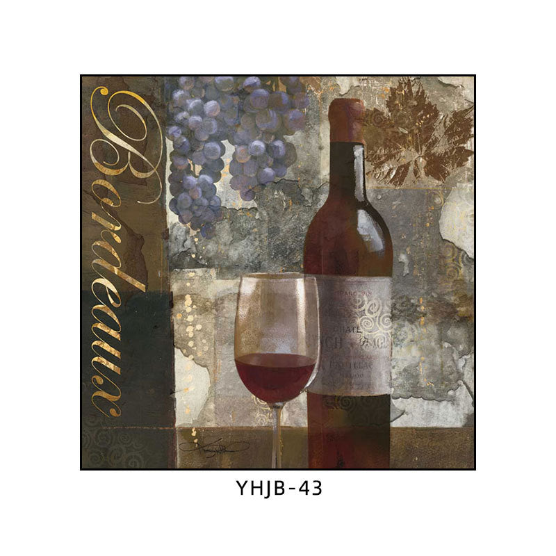American bar decorative painting retro industrial style creative KTV box red wine glass hanging painting nostalgic wine mural