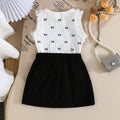 cross-border exclusive: girls' preppy style outfit - lace bow + mini skirt sleeveless dress two-piece set