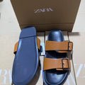 Za2024summernew arrivalcasual one-line sandals beef tendon bottom sandals thick sole height-increasing sandals lazy shoes outwear trendy