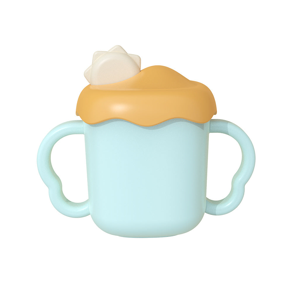 Baby anti-spill straw cup - cute cloud design, infant & toddler home drinking cup, kids' milk cup with handle