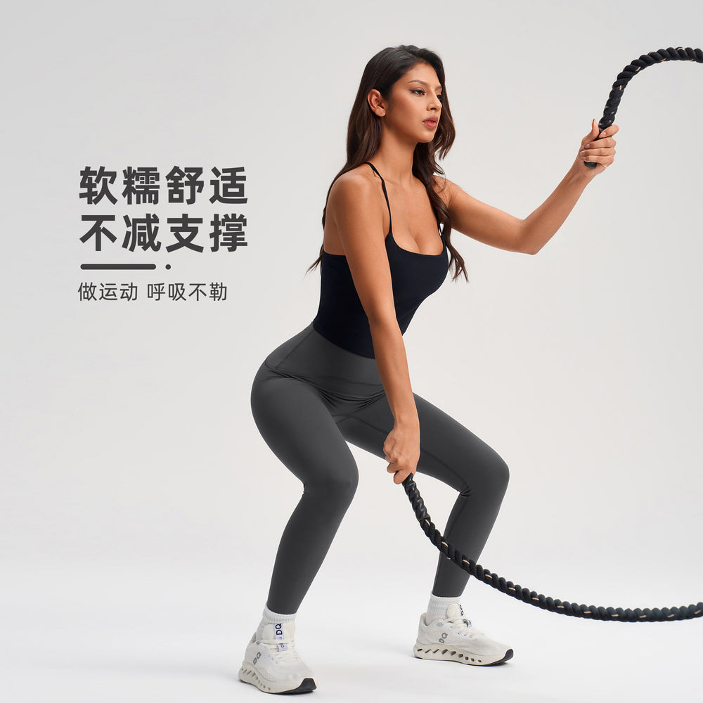 Cross-strap camisole tank top for women with built-in bra pads - no bra needed - cropped fitness yoga top yg-1008