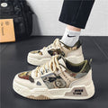 Men's winter breathable versatile casual designer sneakers - unique skate shoes for teens, thick-soled height-increasing canvas trendy footwear