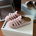 Retro piggyback birkenstock shoes women's easiest for match2026new arrivalspring and summeroutwear slip-on lazy cut out toe-cap half slippers