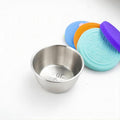 Factory direct supply 304 stainless steel seasoning dish large capacity sauce cup 50ml dipping dish with silicone cover wholesale