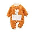 Newborn baby autumn/winter quilted romper, long-sleeved outfit for baby boys and girls, winter pullover crawling suit, onesie